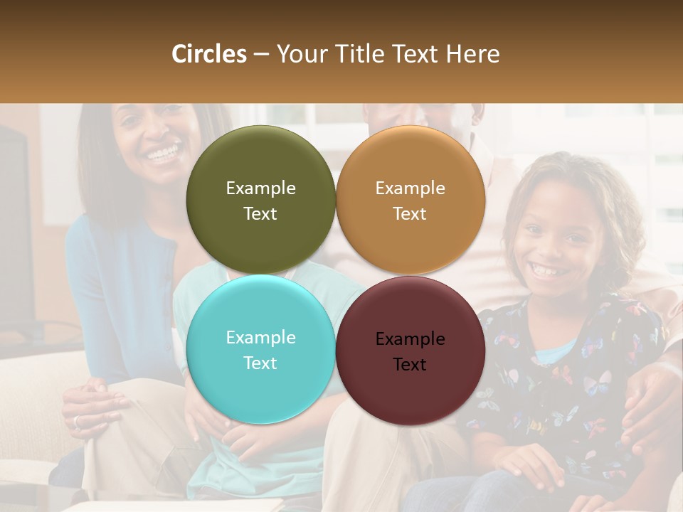 A Family Sitting On A Couch In A Living Room PowerPoint Template