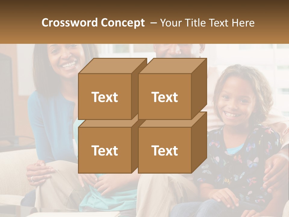 A Family Sitting On A Couch In A Living Room PowerPoint Template