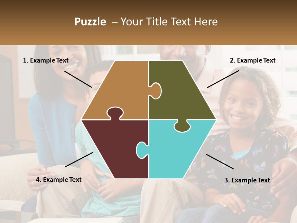 A Family Sitting On A Couch In A Living Room PowerPoint Template