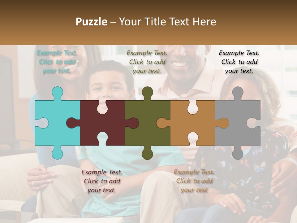 A Family Sitting On A Couch In A Living Room PowerPoint Template