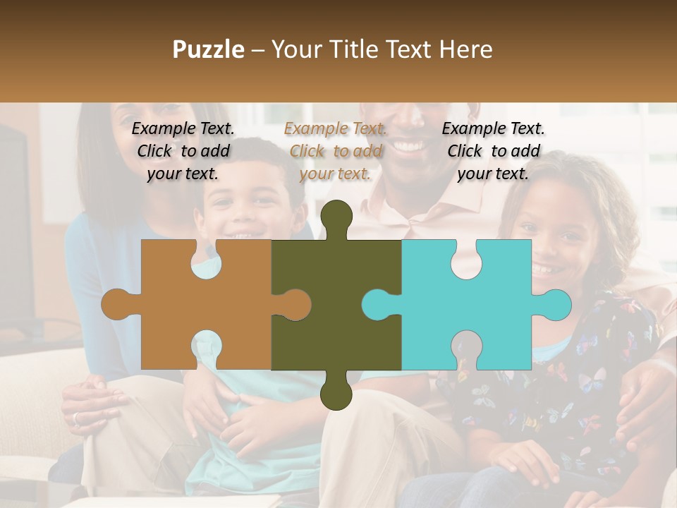 A Family Sitting On A Couch In A Living Room PowerPoint Template