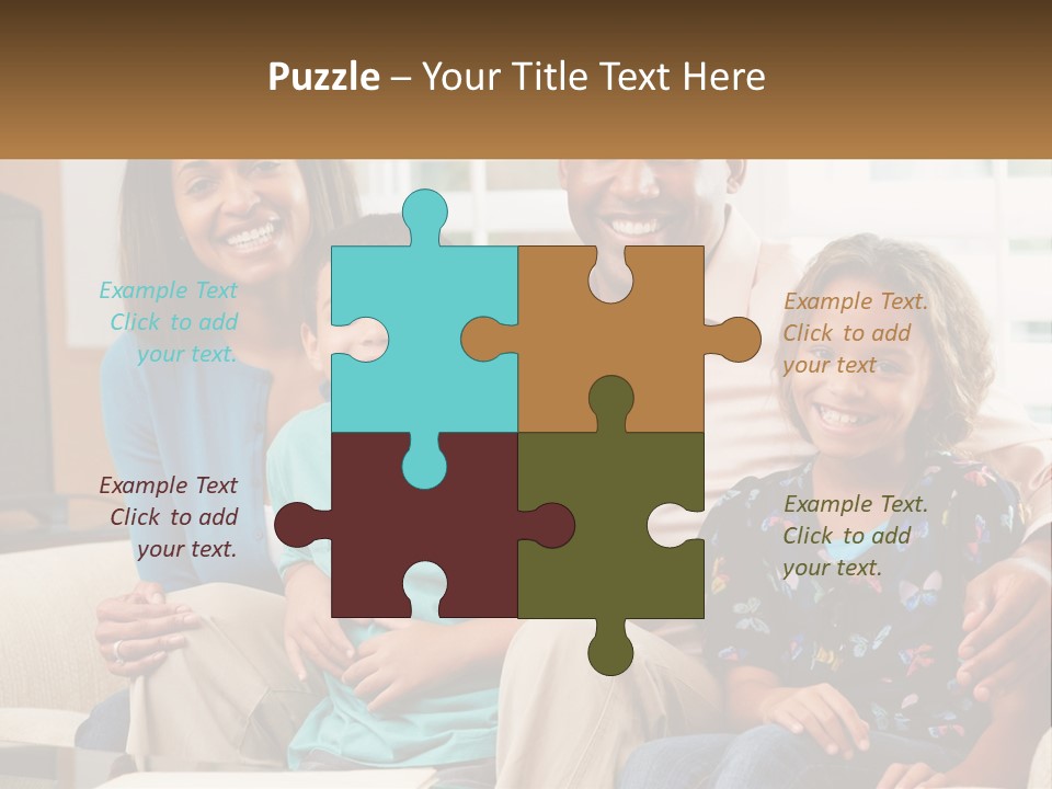 A Family Sitting On A Couch In A Living Room PowerPoint Template