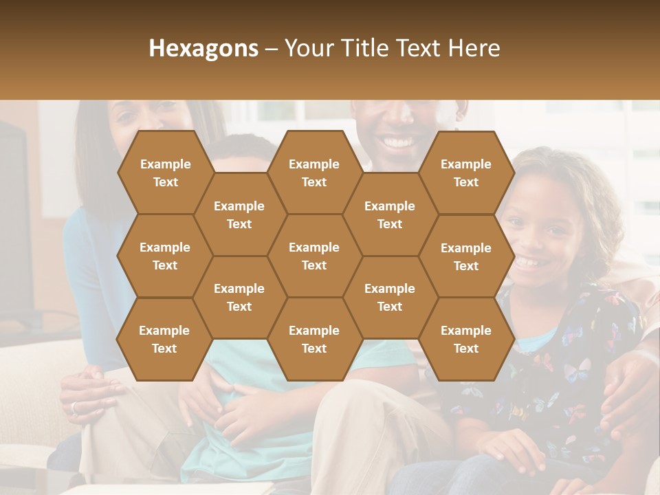 A Family Sitting On A Couch In A Living Room PowerPoint Template