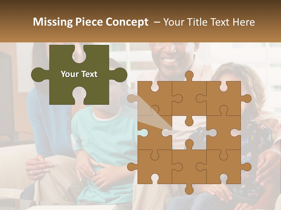 A Family Sitting On A Couch In A Living Room PowerPoint Template