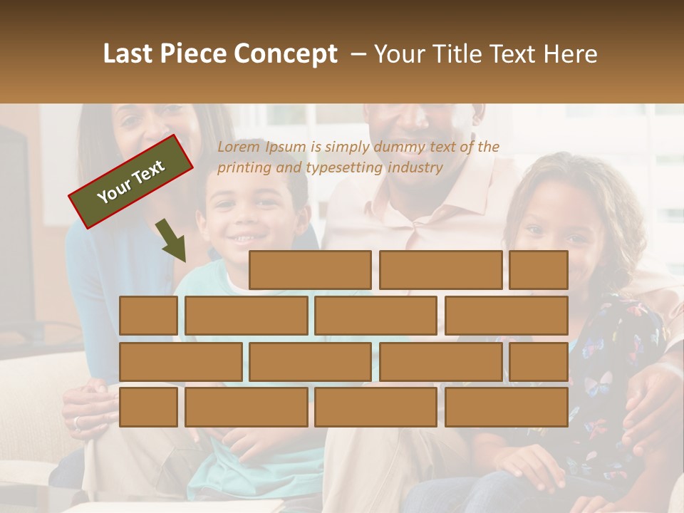 A Family Sitting On A Couch In A Living Room PowerPoint Template