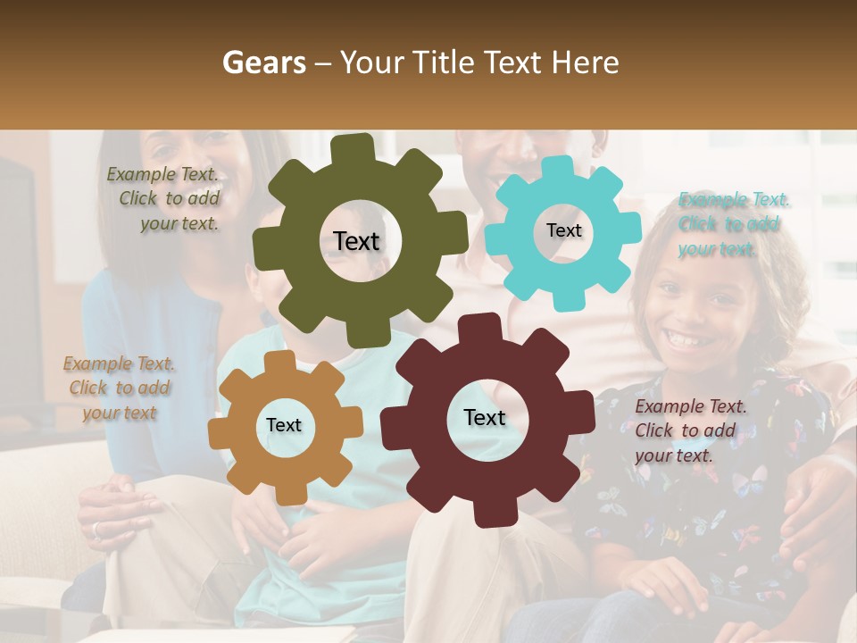 A Family Sitting On A Couch In A Living Room PowerPoint Template