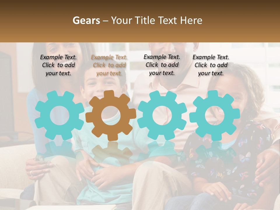 A Family Sitting On A Couch In A Living Room PowerPoint Template