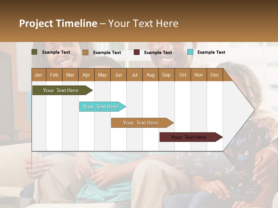 A Family Sitting On A Couch In A Living Room PowerPoint Template