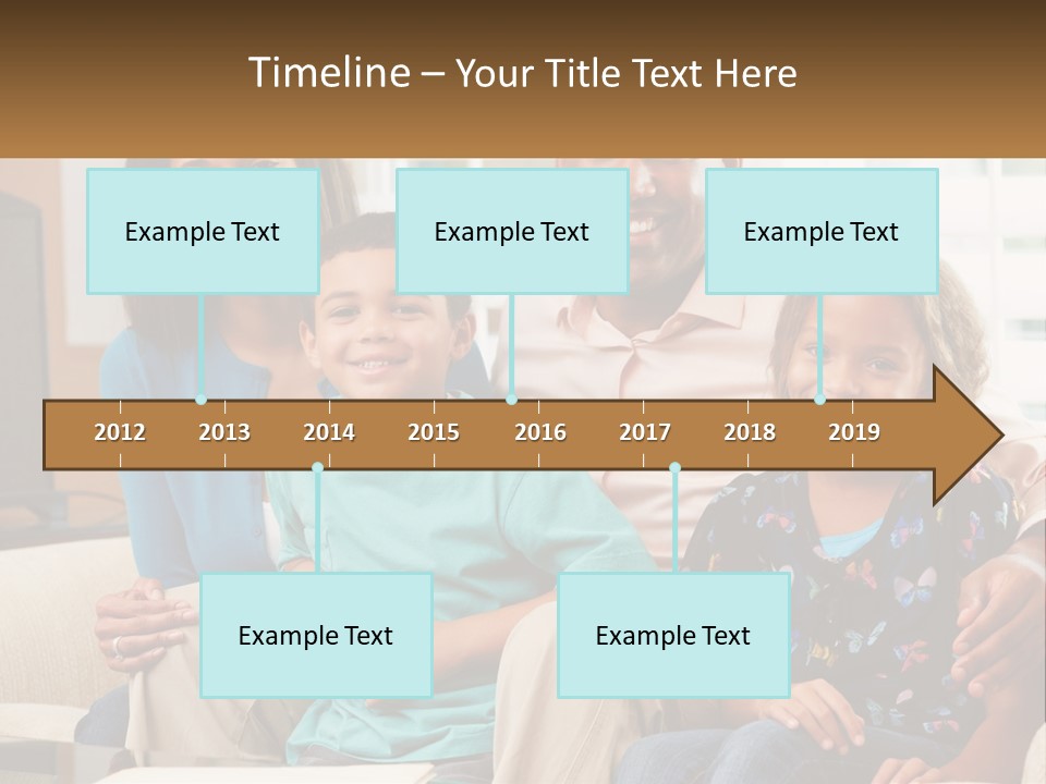 A Family Sitting On A Couch In A Living Room PowerPoint Template