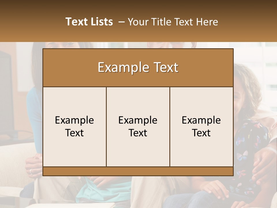 A Family Sitting On A Couch In A Living Room PowerPoint Template