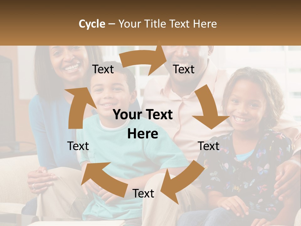 A Family Sitting On A Couch In A Living Room PowerPoint Template