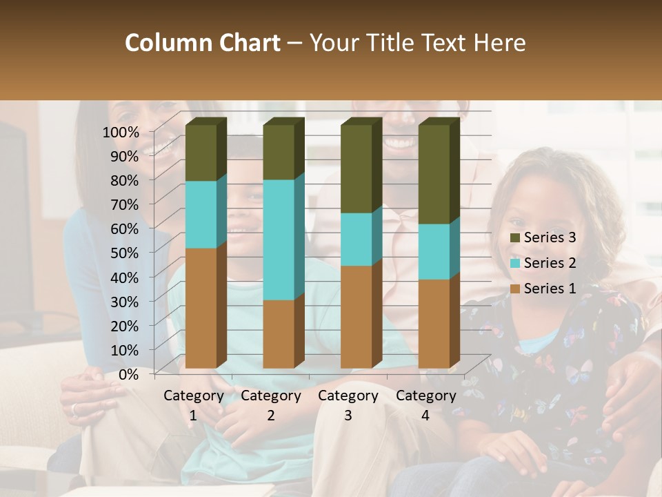 A Family Sitting On A Couch In A Living Room PowerPoint Template