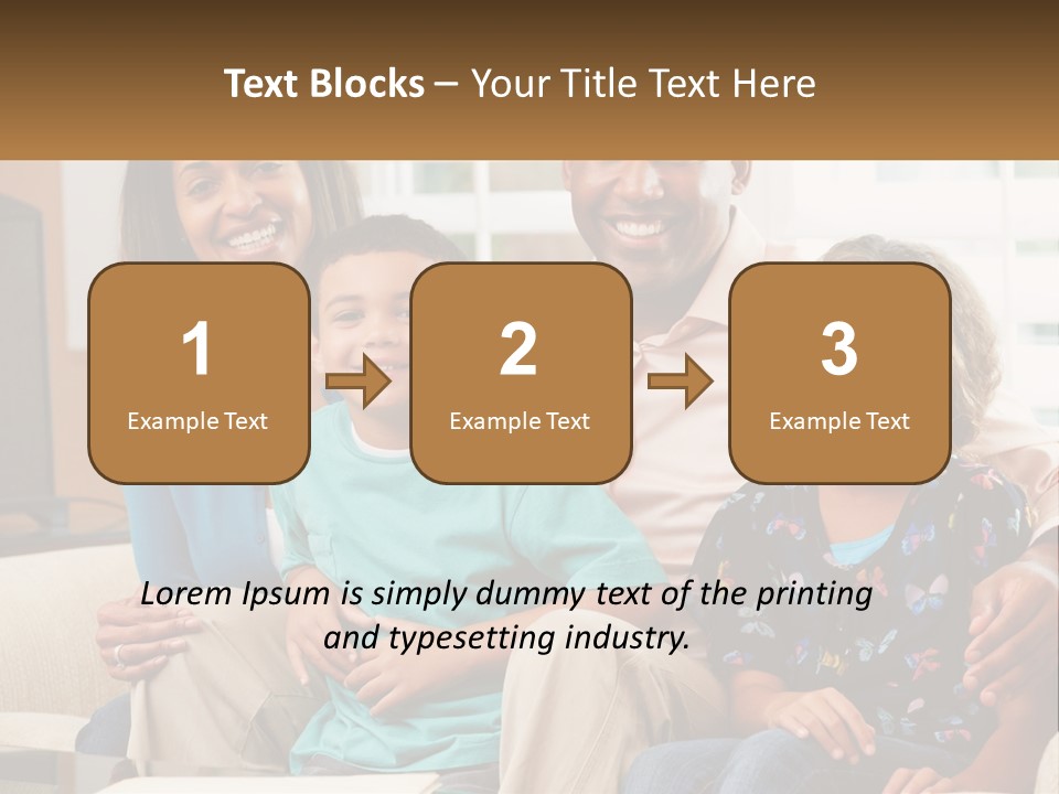 A Family Sitting On A Couch In A Living Room PowerPoint Template