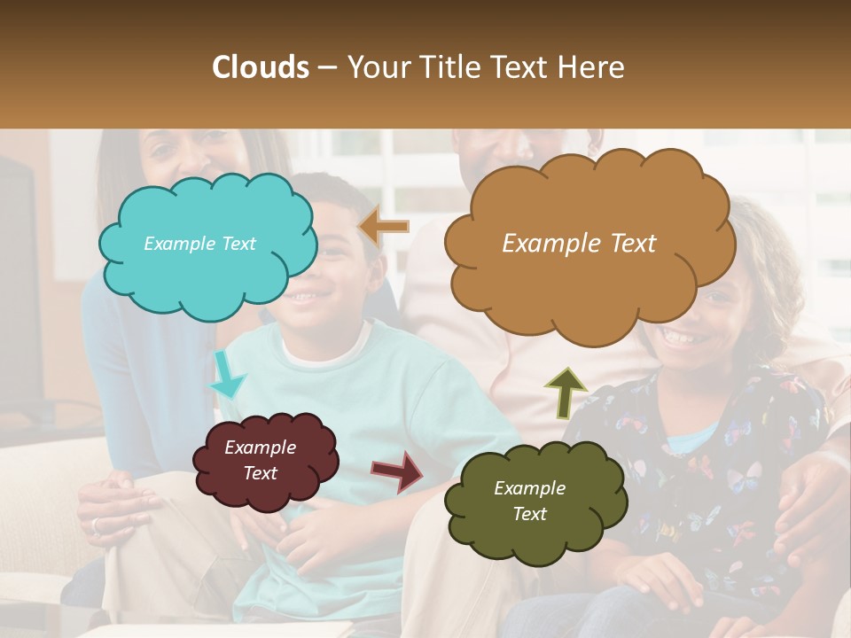 A Family Sitting On A Couch In A Living Room PowerPoint Template