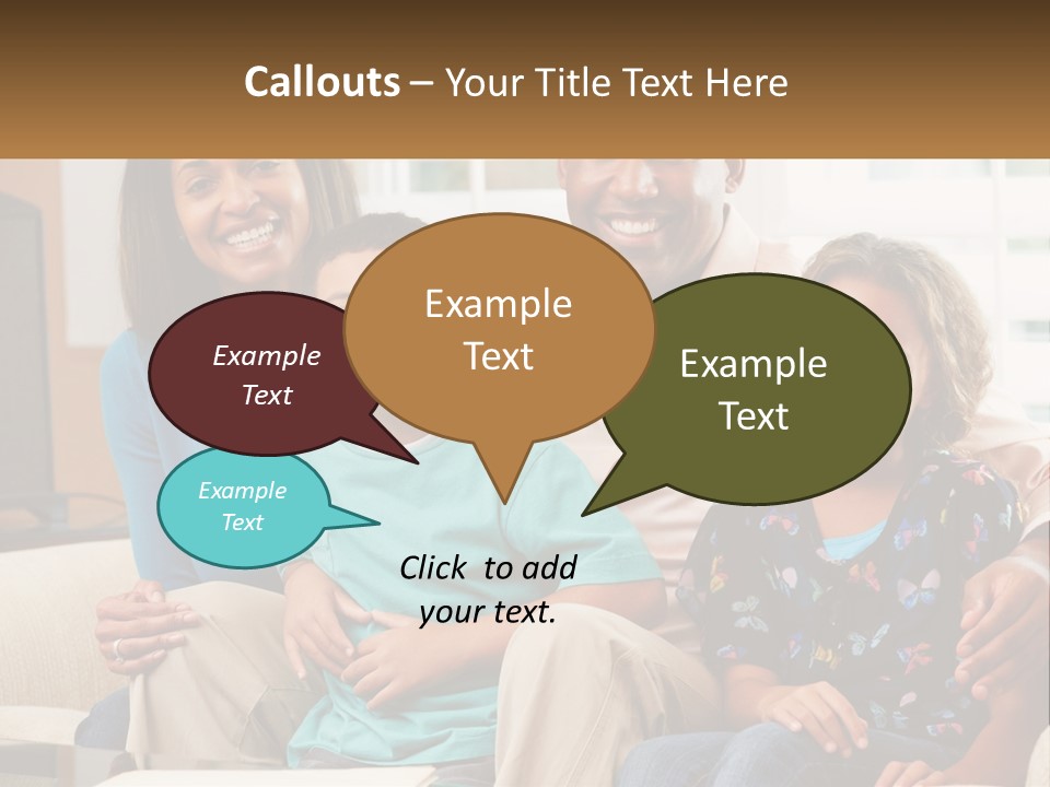 A Family Sitting On A Couch In A Living Room PowerPoint Template
