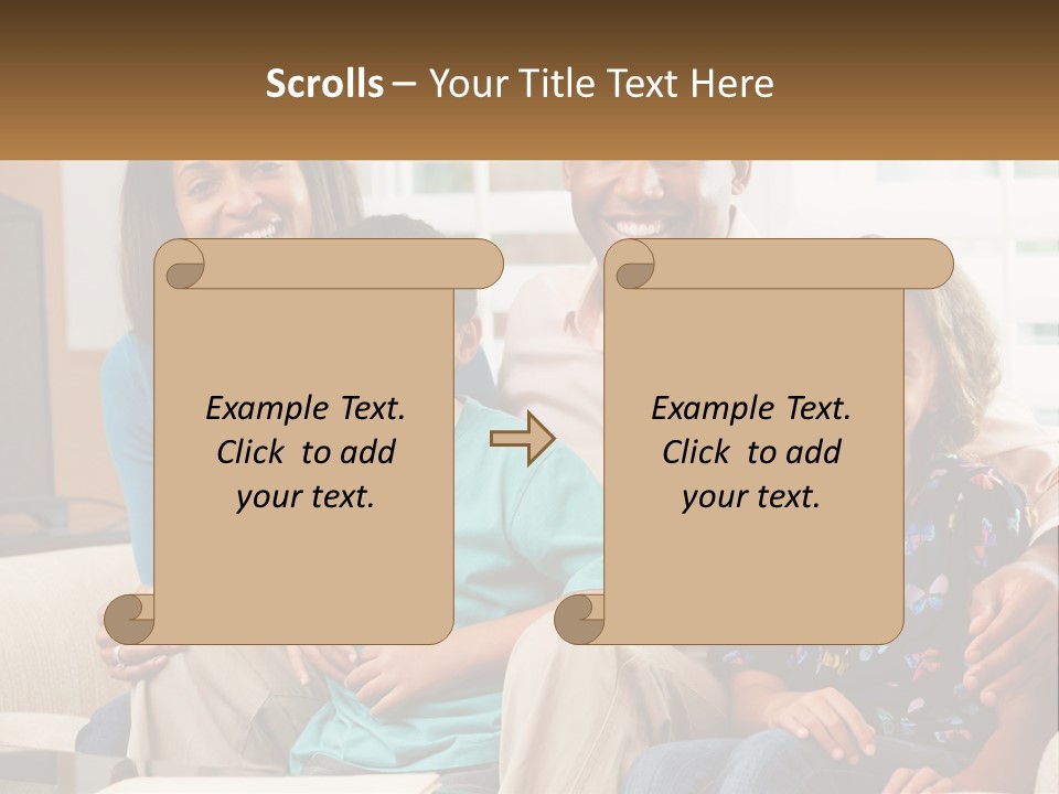 A Family Sitting On A Couch In A Living Room PowerPoint Template