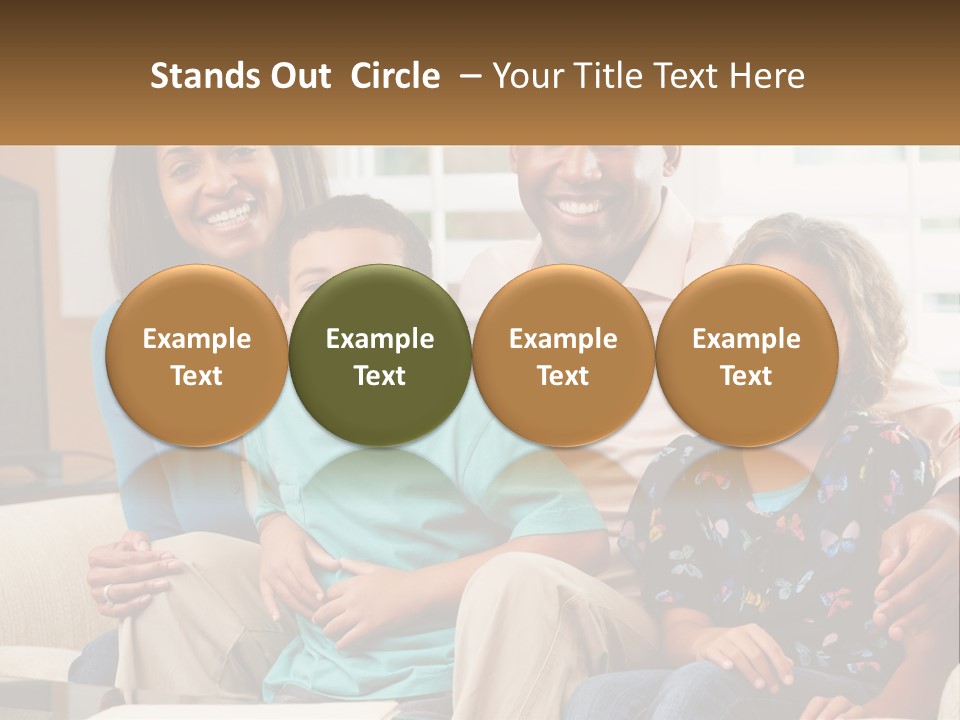 A Family Sitting On A Couch In A Living Room PowerPoint Template