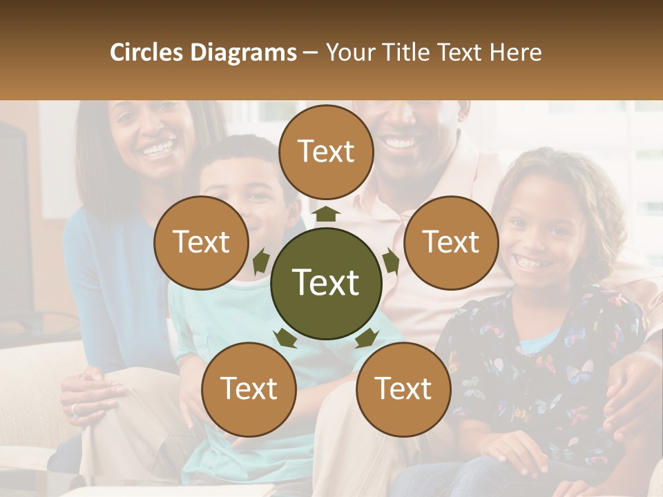 A Family Sitting On A Couch In A Living Room PowerPoint Template