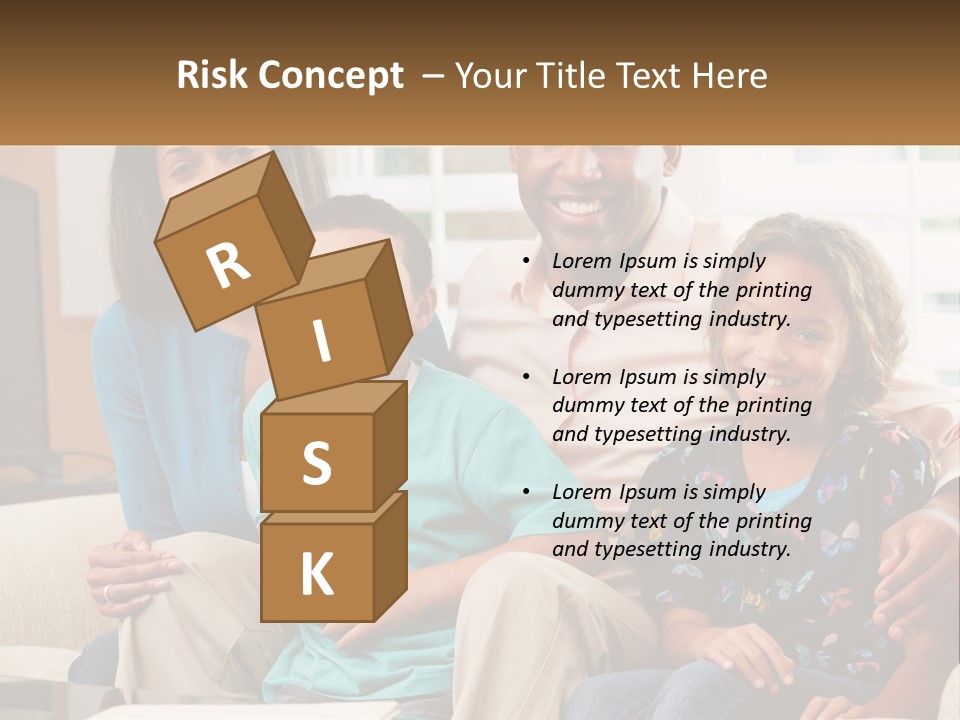 A Family Sitting On A Couch In A Living Room PowerPoint Template