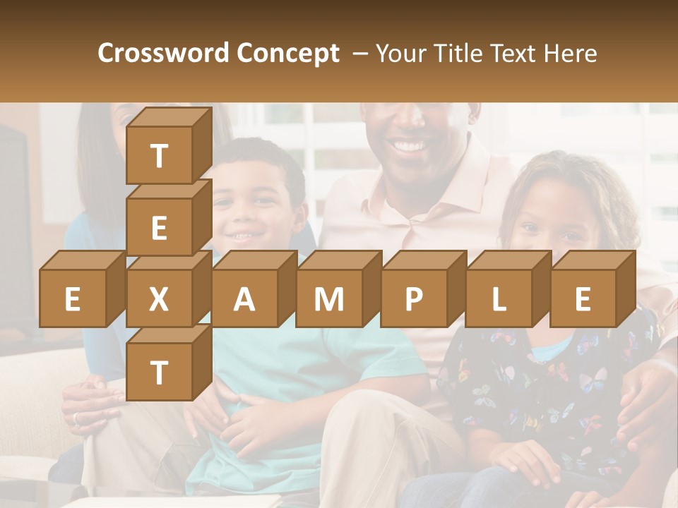A Family Sitting On A Couch In A Living Room PowerPoint Template