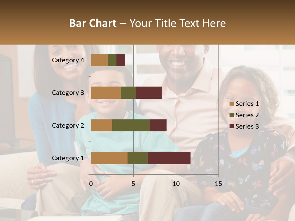 A Family Sitting On A Couch In A Living Room PowerPoint Template