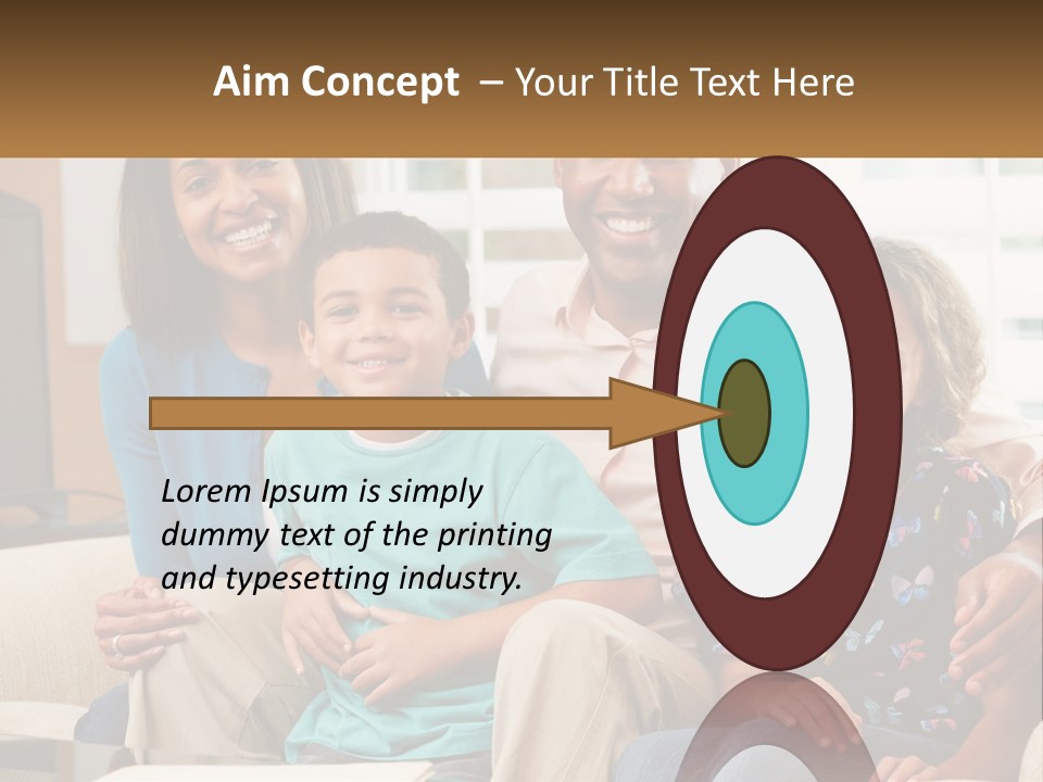 A Family Sitting On A Couch In A Living Room PowerPoint Template