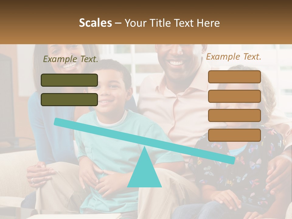 A Family Sitting On A Couch In A Living Room PowerPoint Template