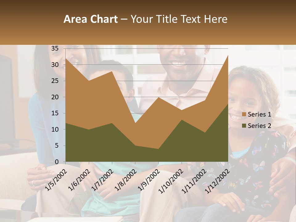 A Family Sitting On A Couch In A Living Room PowerPoint Template
