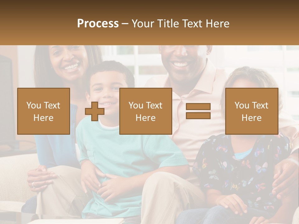 A Family Sitting On A Couch In A Living Room PowerPoint Template