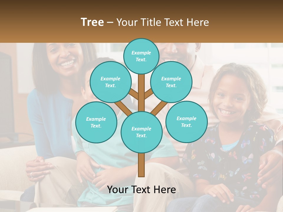 A Family Sitting On A Couch In A Living Room PowerPoint Template