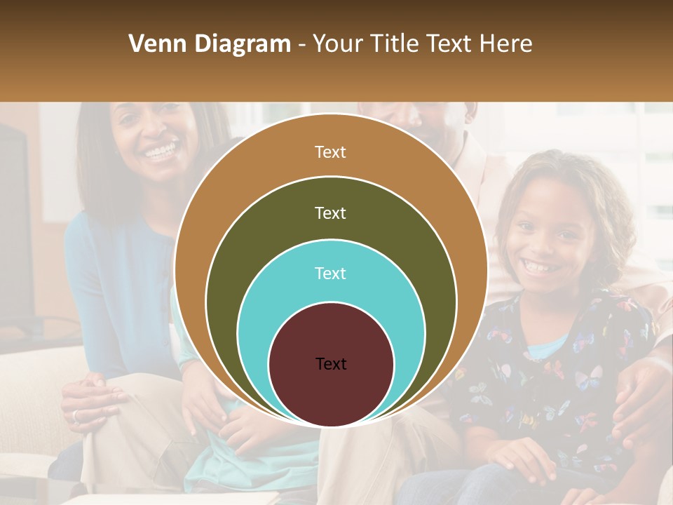 A Family Sitting On A Couch In A Living Room PowerPoint Template