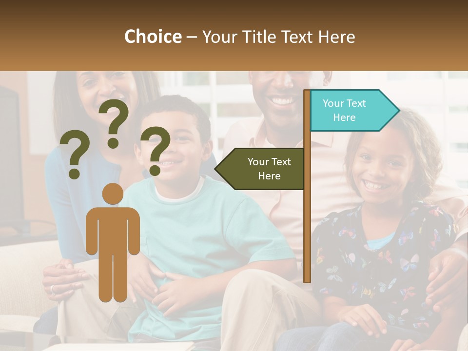 A Family Sitting On A Couch In A Living Room PowerPoint Template