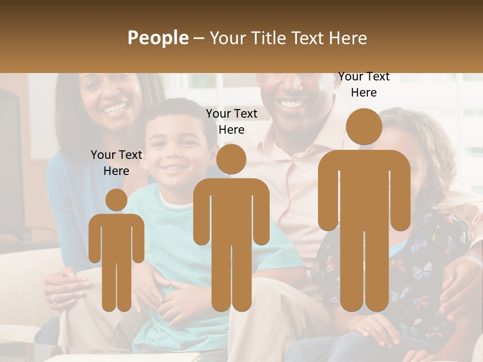 A Family Sitting On A Couch In A Living Room PowerPoint Template