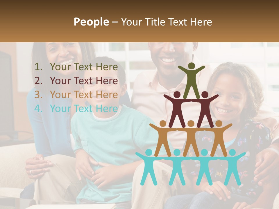 A Family Sitting On A Couch In A Living Room PowerPoint Template