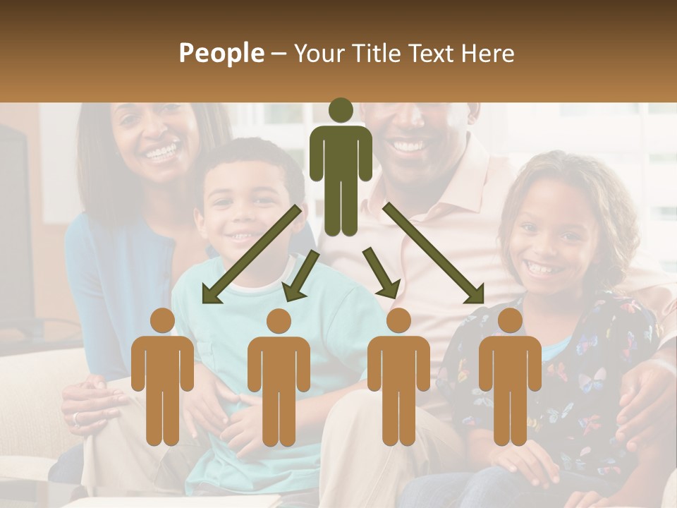 A Family Sitting On A Couch In A Living Room PowerPoint Template