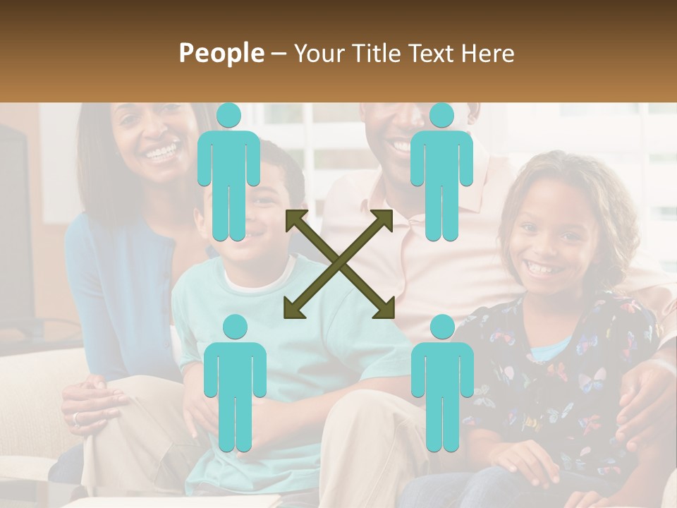 A Family Sitting On A Couch In A Living Room PowerPoint Template