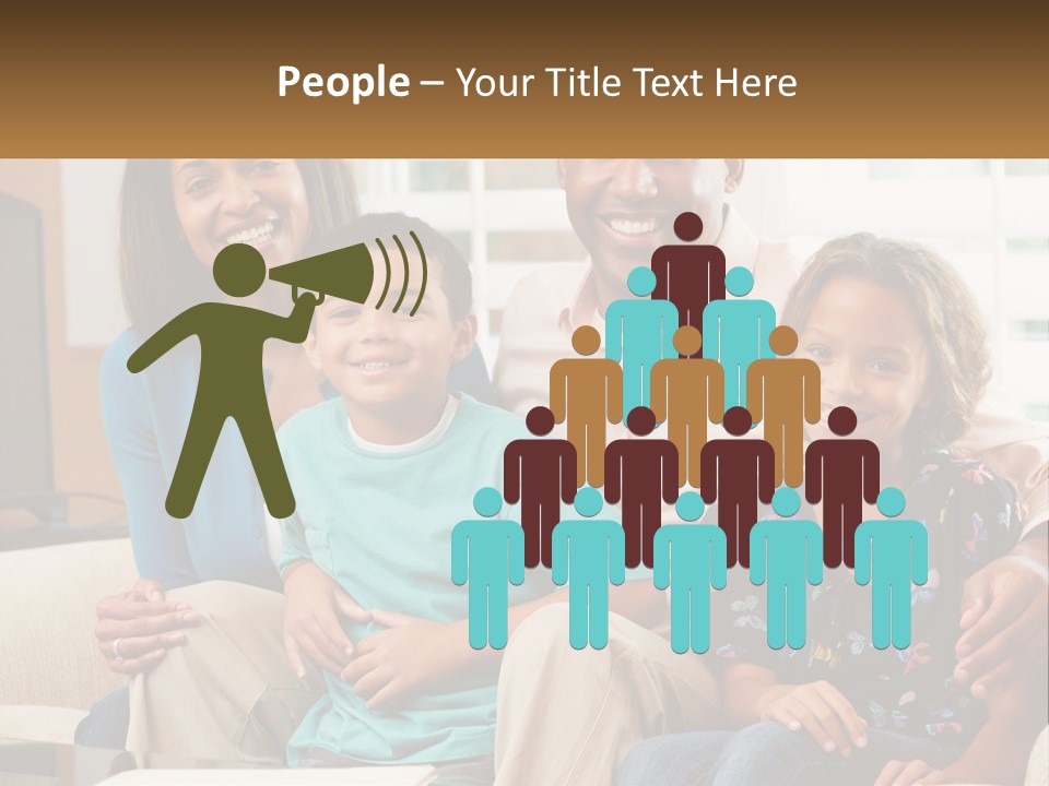 A Family Sitting On A Couch In A Living Room PowerPoint Template