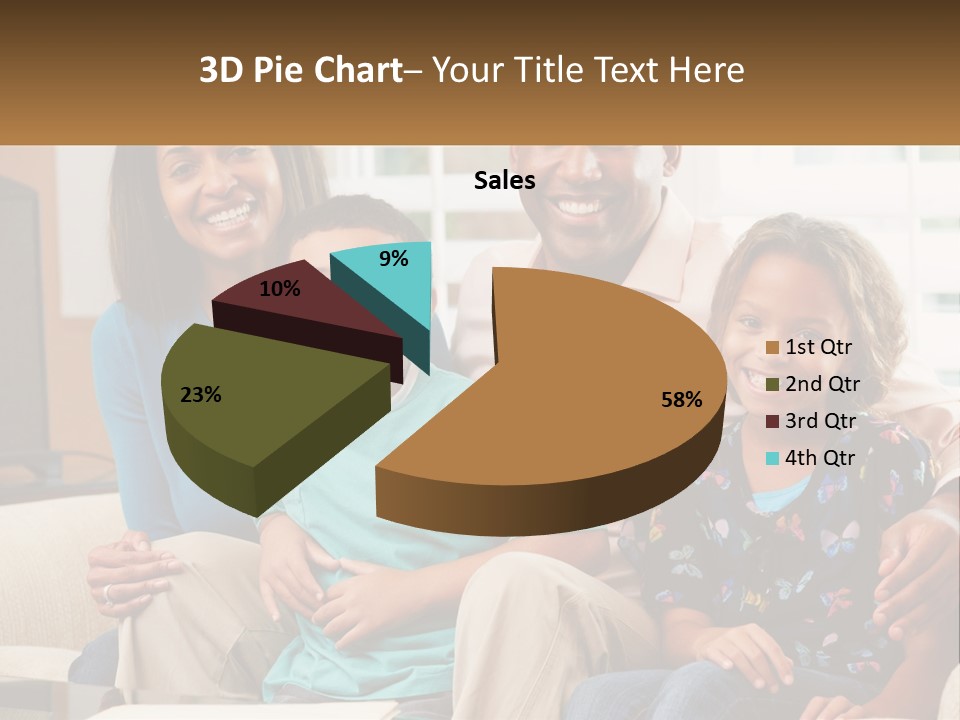 A Family Sitting On A Couch In A Living Room PowerPoint Template