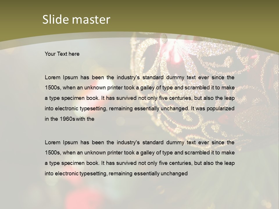 A Christmas Ornament Hanging From A Tree PowerPoint Template