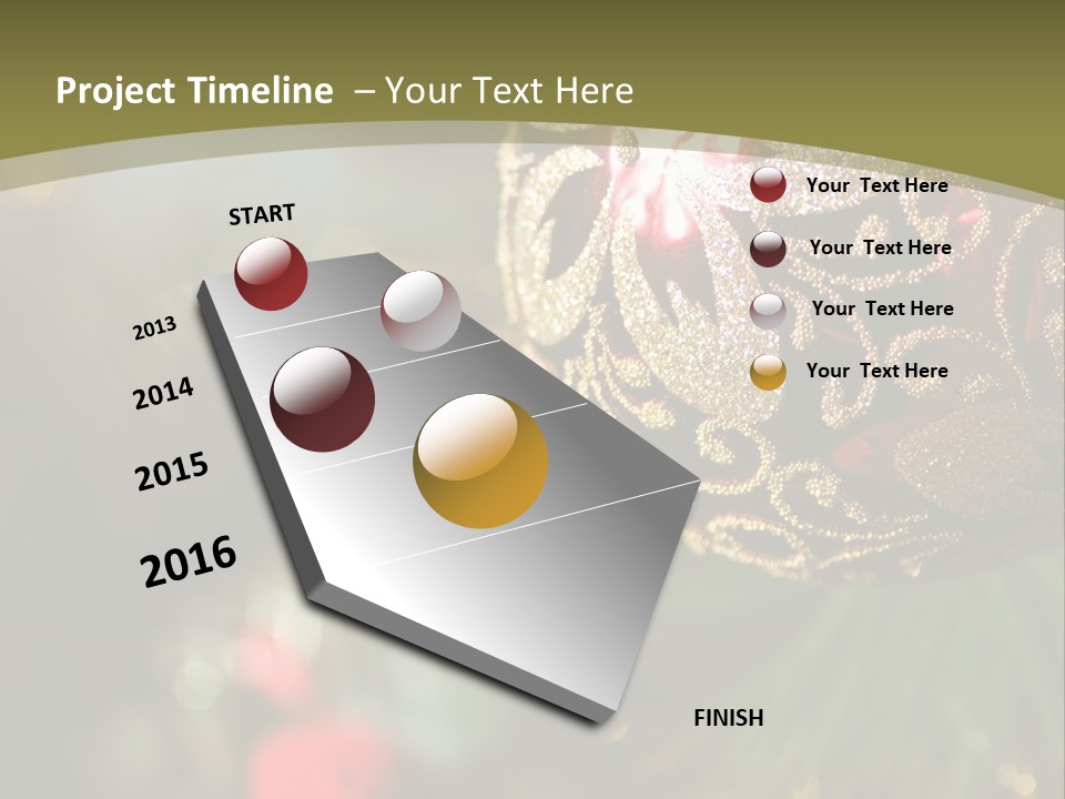 A Christmas Ornament Hanging From A Tree PowerPoint Template