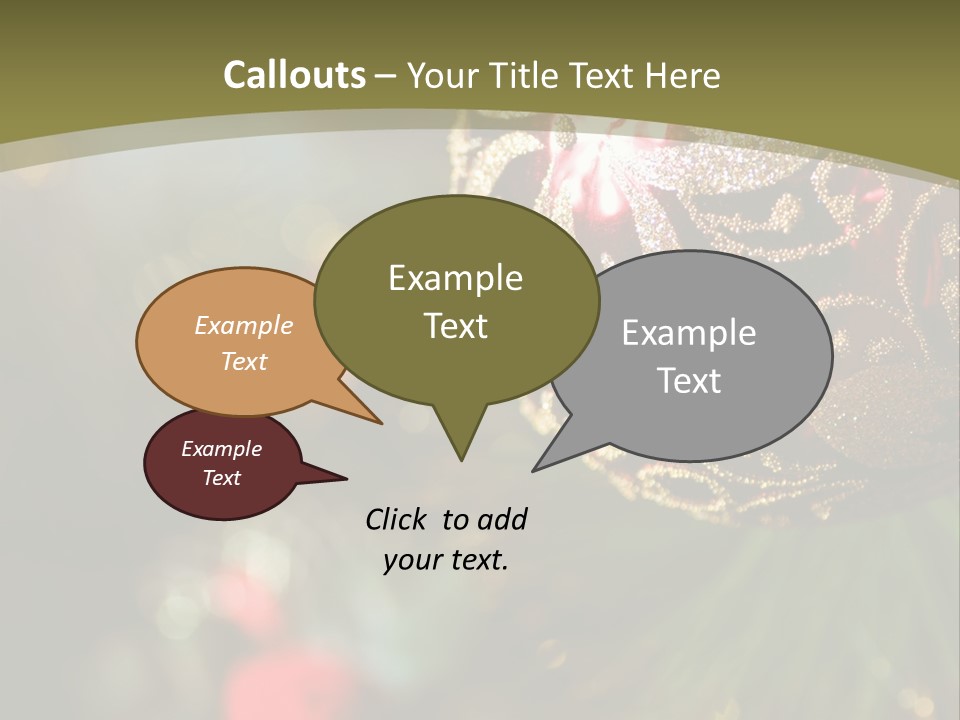 A Christmas Ornament Hanging From A Tree PowerPoint Template