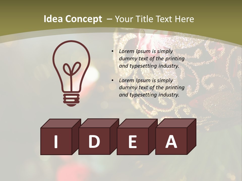 A Christmas Ornament Hanging From A Tree PowerPoint Template
