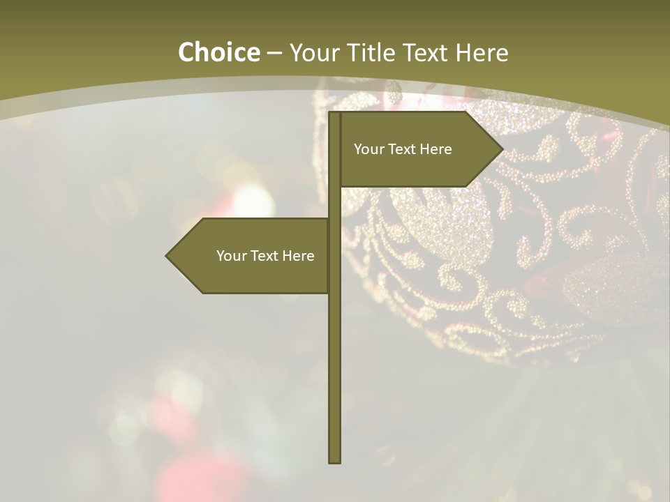 A Christmas Ornament Hanging From A Tree PowerPoint Template