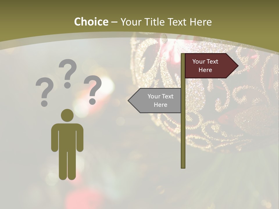 A Christmas Ornament Hanging From A Tree PowerPoint Template