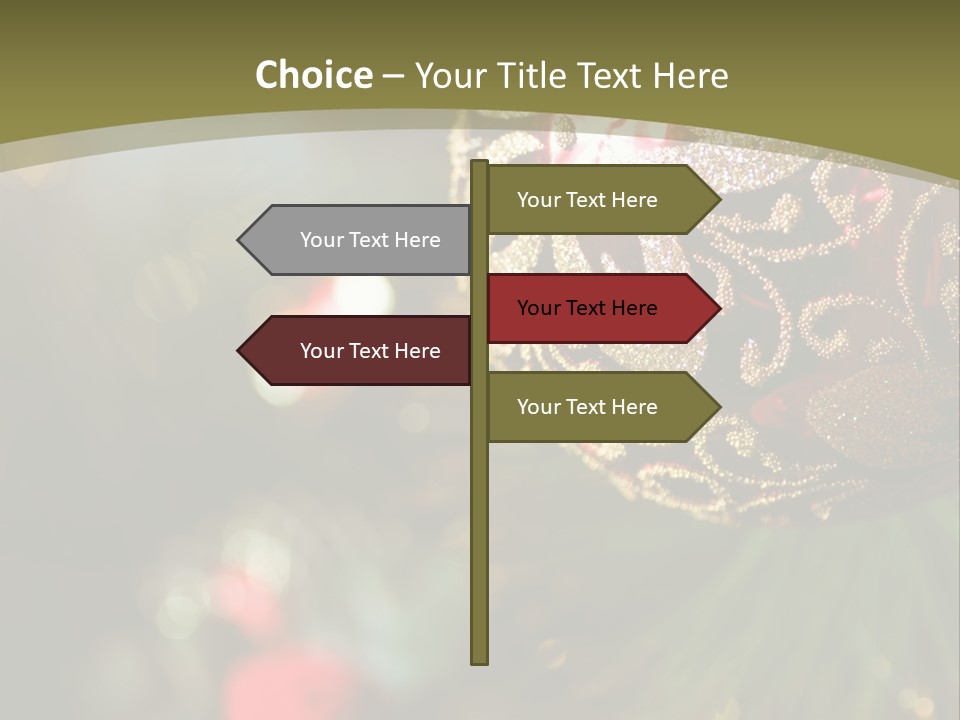 A Christmas Ornament Hanging From A Tree PowerPoint Template