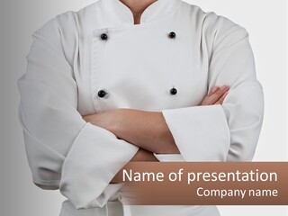 A Chef Is Standing With His Arms Crossed PowerPoint Template