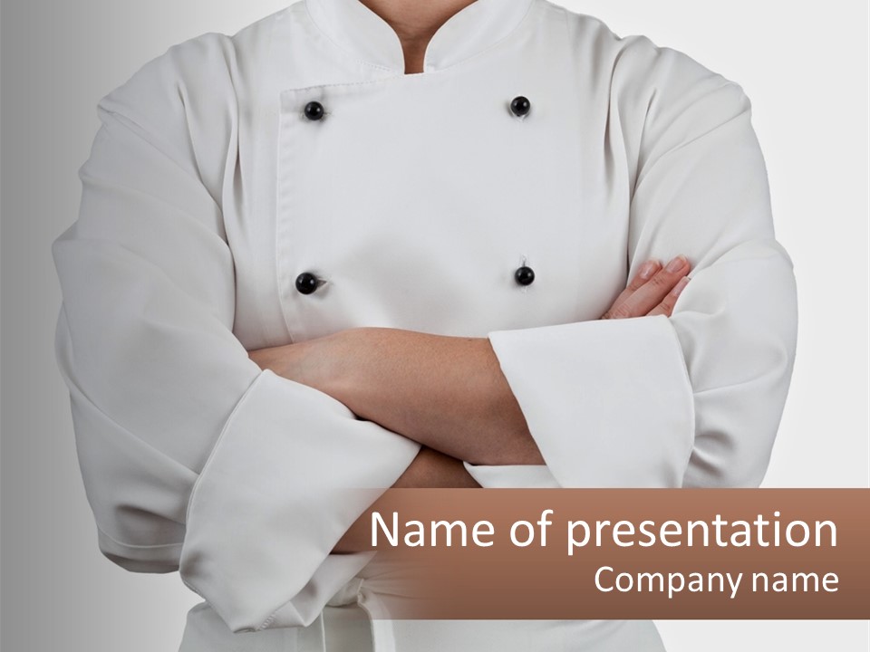 A Chef Is Standing With His Arms Crossed PowerPoint Template