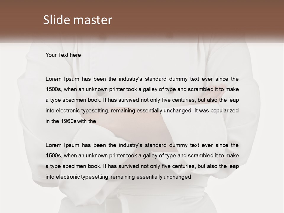 A Chef Is Standing With His Arms Crossed PowerPoint Template