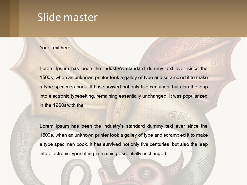 A Picture Of A Mask With A Dragon On It PowerPoint Template
