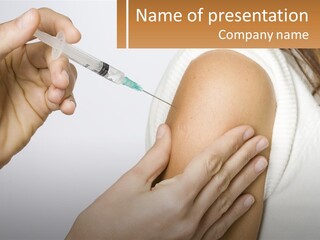 A Woman Getting A Vaccium Injection From A Doctor PowerPoint Template